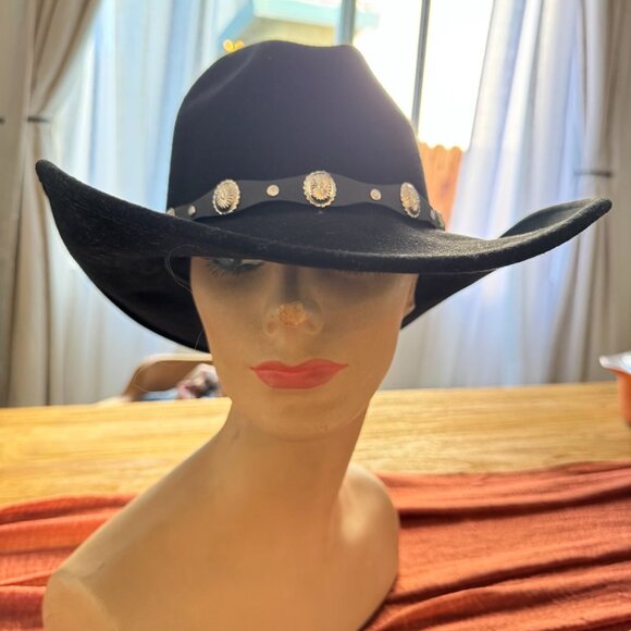 Vintage Western Express Cowboy Hat Wool Black Large USA - Picture 2 of 6